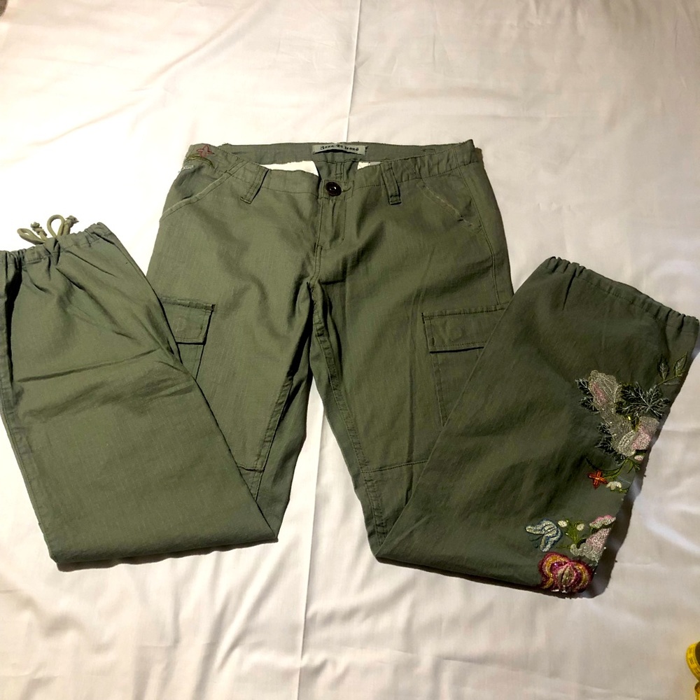 Zand Di Embroidered Jeans Green Sz 13